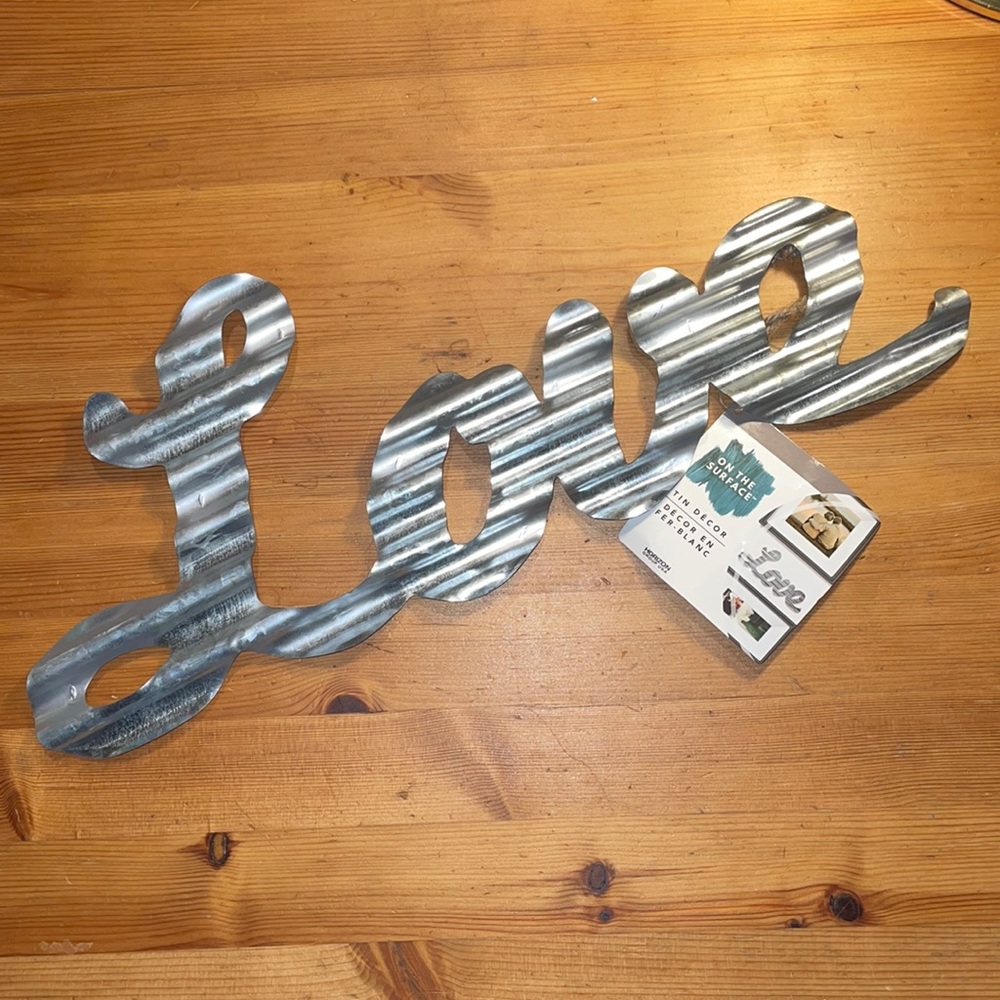 LOVE Tin Decor Wall Art NWT